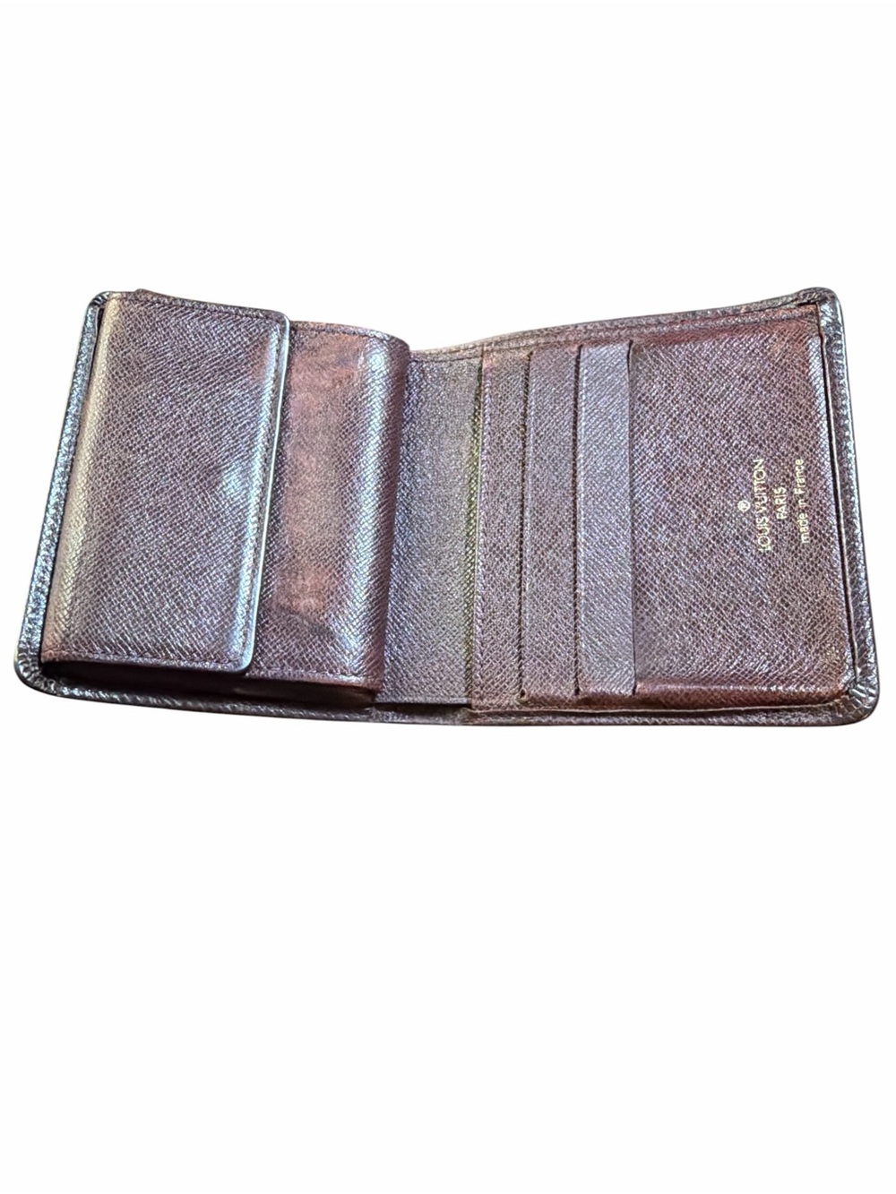 Louis Vuitton Taiga Compact Wallet | Brown Grizzly Leather | Vintage LV - Picture 3 of 5